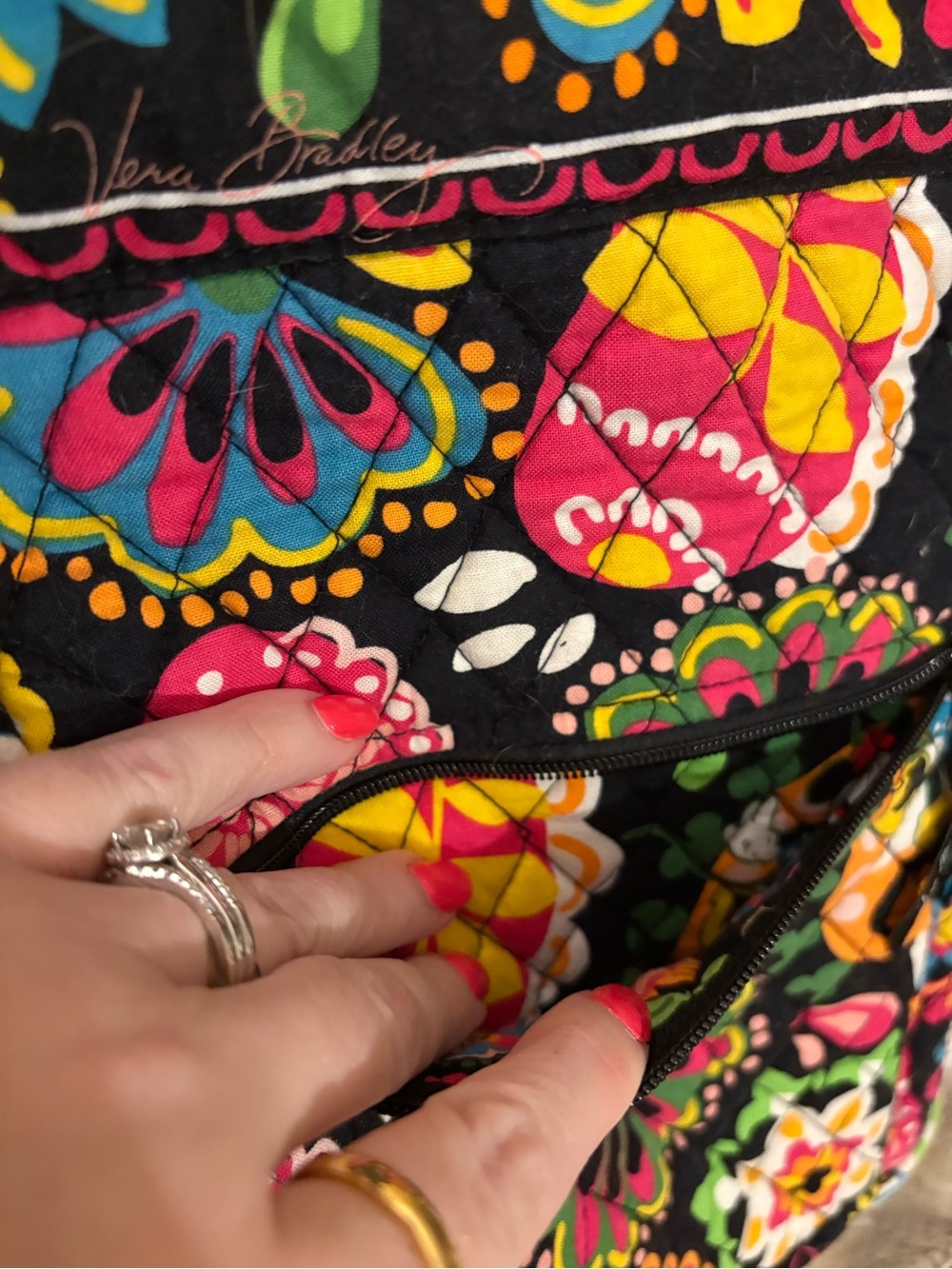 Disney Parks Mickey & Minnie Vera Bradley Original Large Quilted Tote Bag - Picture 15 of 16
